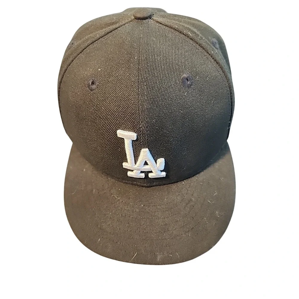 Los Angeles Dodgers Hat Cap Baseball Team New Era Patch 59FIFTY Fitted‎ 7-5/8